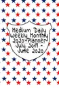 Medium Daily Weekly Monthly 2020 Planner July 2019 - June 2020. Sparkler On The Fourth of July, American Flag Fireworks Planner Gift For Teachers - Juliette Jefferson