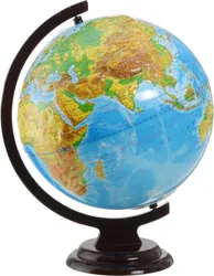 Глобус рельефный с физической картой мира "Глобусный мир", изготовленный из высококачественного и прочного пластика, показывает страны  ...