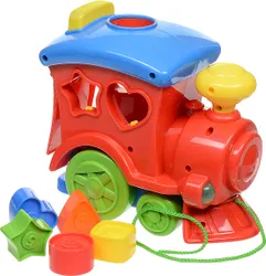 Каталка-сортер Keenway "Поезд с кубиками" со световыми и звуковыми эффектами непременно понравится вашему малышу и надолго  ...