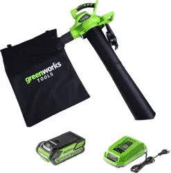 Воздуходувка пылесос садовый аккумуляторный Greenworks линейки 40 вольт (модель GD40BVK4) - предназначен для уборки территорий от  ...