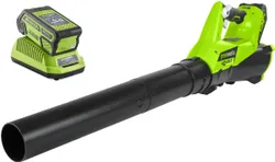 Комплект готовый, в который входит сама воздуходувка аккумуляторная Greenworks 40V (модель G40ABK4), батарея на 4 А/ч  ...