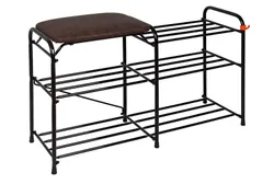 Подставка для обуви представляет собой этажерку, выполненную из высококачественной стали. Содержит 3 яруса, на которых можно  ...