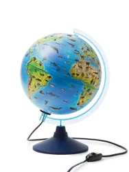 На сфере зоологического глобуса изображены материки и океаны, как и на обычном глобусе. Плюс к этому,  ...