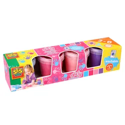 Пальчиковые краски 4 цвета по 145 мл. Цвета: голубой, фиолетовый, розовый,   ...