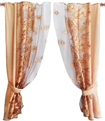 Штора «Цветы», бежевый, 140х180 см - 2 шт., арт. 25137. Классическая, яркая и воздушная штора, изготовлена  ...