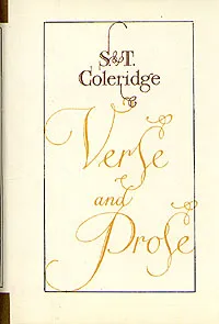 Обложка книги S. T. Coleridge. Verse and Prose, S. T. Coleridge