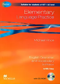 Обложка книги Elementary Language Practice: With Key: English Grammar and Vocabulary (+ CD-ROM), Michael Vince