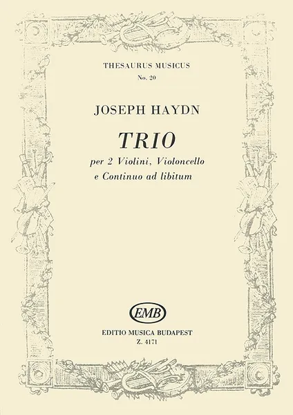 Обложка книги Joseph Haydn: Trio per 2 violini, violoncello e continuo ad libitum, Franz Joseph Haydn