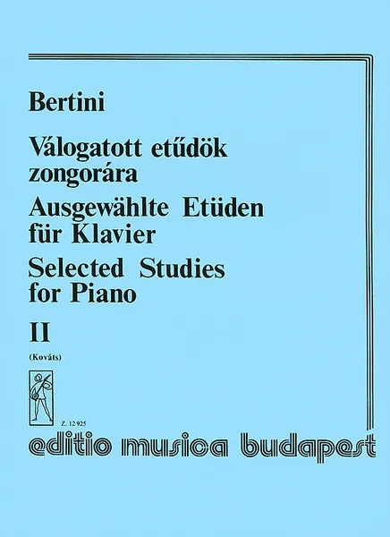 Обложка книги Bertini: Valogatott etudok zongorara II, Henri Bertini
