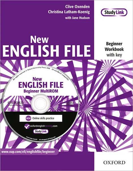 Обложка книги New English File: Beginner Workbook with Key (+ CD-ROM), Oxenden Clive, Hudson Jane, Latham-Koenig Christina