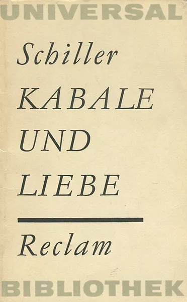 Обложка книги Kabale und Liebe, Friedrich Schiller