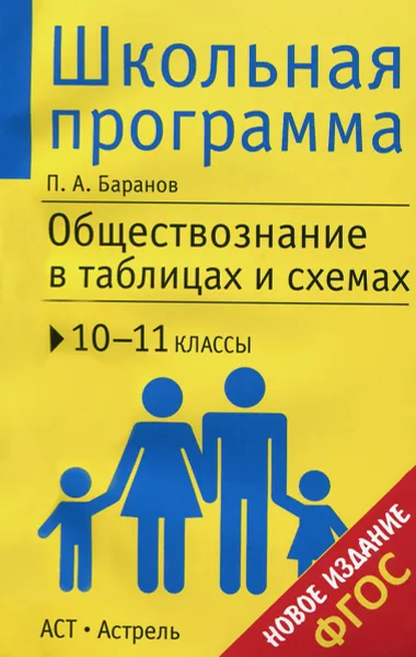 Обложка книги Обществознание в таблицах и схемах. 10-11 класс. Справочные материалы, Баранов П.А.