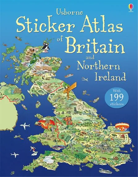 Обложка книги Usborne Sticker Atlas of Britain and Northern Ireland (+ 199 стикеров), Stephanie Turnbull