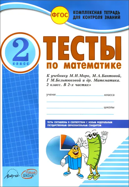 Обложка книги Математика. 2 класс. Тесты. К учебнику М. И. Моро, М. А. Бантовой, Г. В. Бельтюковой и др., А. А. Назаренко