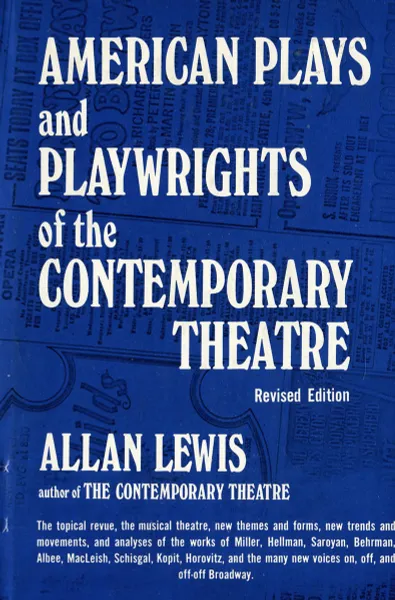 Обложка книги American Plays & Playwrights of the Contemporary Theatre, Allan Lewis