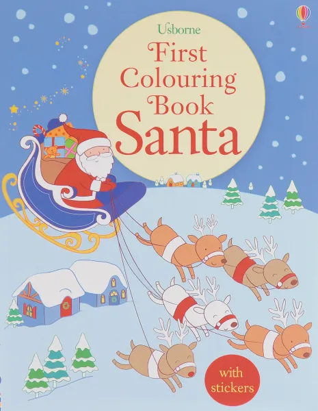 Обложка книги First Colouring Book Santa (+ наклейки), Jessica Greenwell