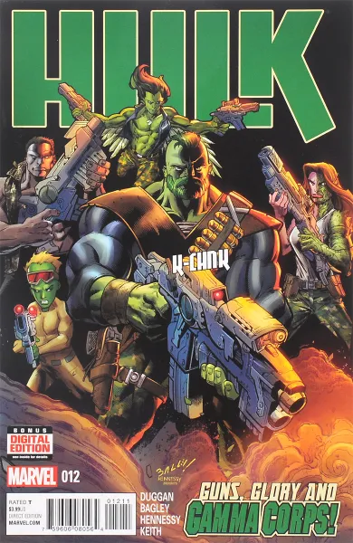 Обложка книги Hulk: Guns, Glory And Gamma Corps! №12, May 2015, Gerry Duggan