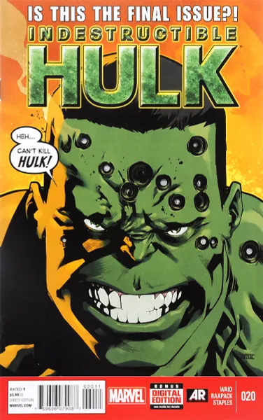 Обложка книги Indestructible Hulk: Humanity Bomb: Conclusion, №20, May 2014, Mark Waid