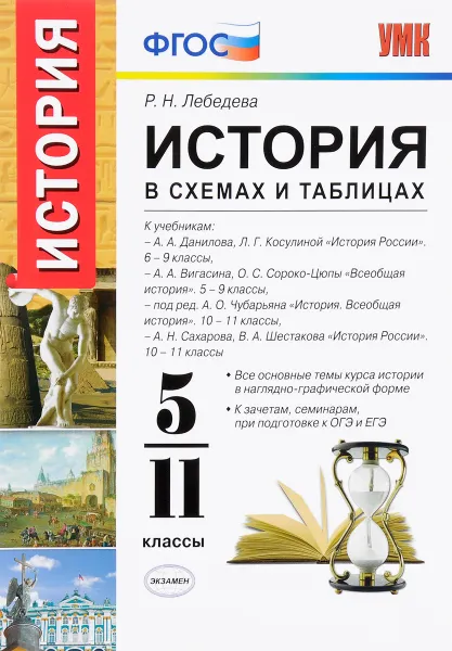 Обложка книги История. 5-11 классы. В схемах и таблицах, Р. Н. Лебедева