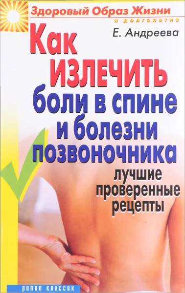 Обложка книги Как излечить боли в спине и болезни позвоночника. Лучшие проверенные рецепты, Е. А. Андреева