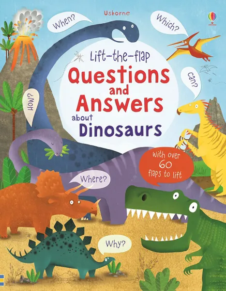 Обложка книги Lift-the-flap Questions and Answers about Dinosaurs, Katie Daynes