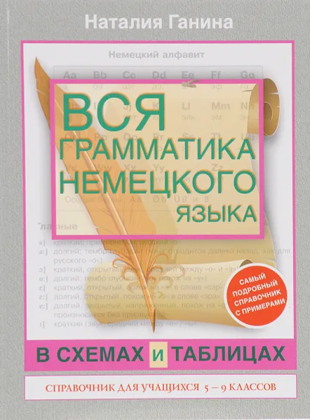 Обложка книги Вся грамматика немецкого языка в схемах и таблицах. 5-9 классы. Справочник, Н. А. Ганина