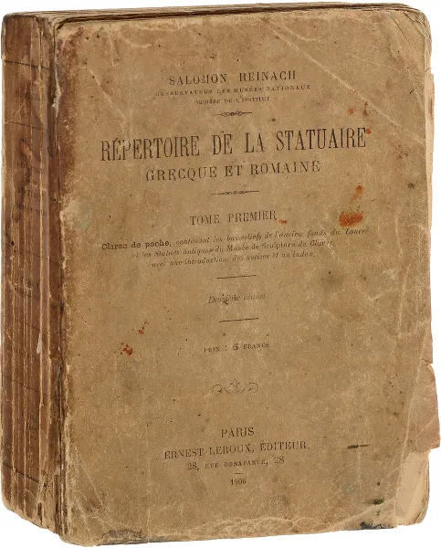 Обложка книги Repertoire de la Statuaire Grecque et Romaine. Tome Premier, Salomon Reinach