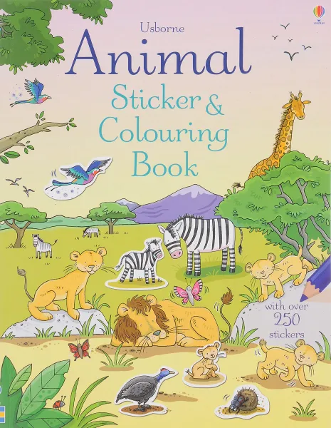 Обложка книги Animal Sticker and Colouring Book, Jessica Greenwell