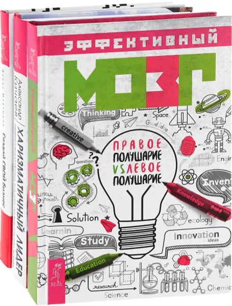 Обложка книги Эффективный мозг. Создай свой бизнес. Харизматичный лидер (комплект из 3 книг), Денис Мартынов, Александр Кичаев