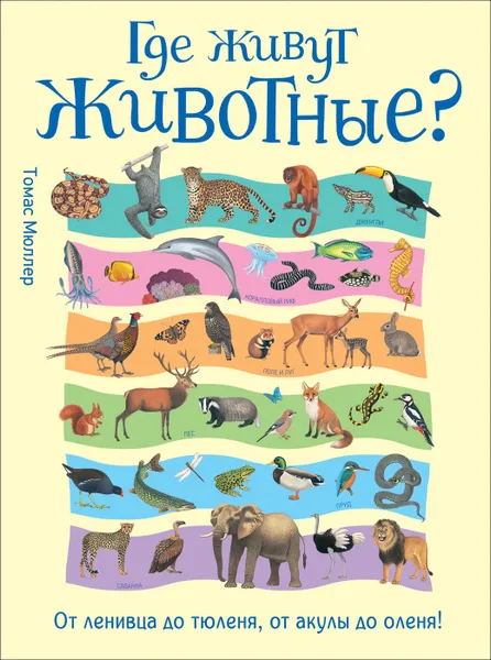 Обложка книги Где живут животные? От ленивца до тюленя, от акулы до оленя!, Томас Мюллер