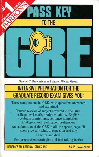 Обложка книги Pass Key to the GRE, Samuel C. Brownstein, Sharon Weiner Green