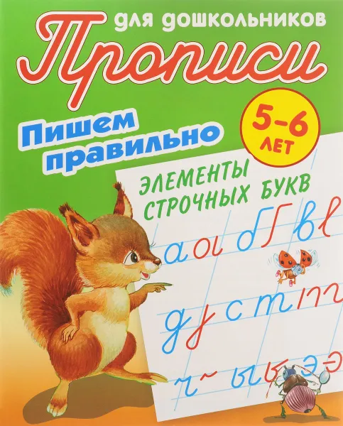 Обложка книги Пишем правильно элементы строчных букв. 5-6 лет, С. Петренко