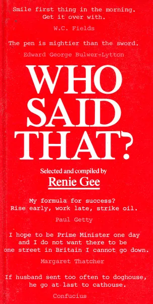 Обложка книги Who Said That?, Renie Gee