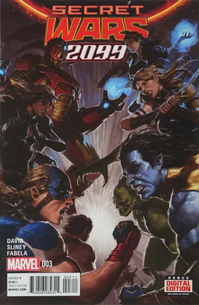 Обложка книги Secret Wars 2099 #3, Peter David, Will Sliney, Antonio Fabela