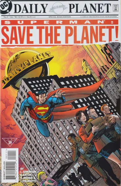 Обложка книги Superman: Save the Planet №1b, Louise Jones-Simonson, Scot Eaton, Denis Rodier, Jimmy Palmiotti