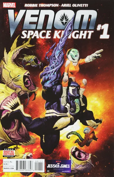 Обложка книги Venom: Space Knight №1, Thompson R., Olivetti A.