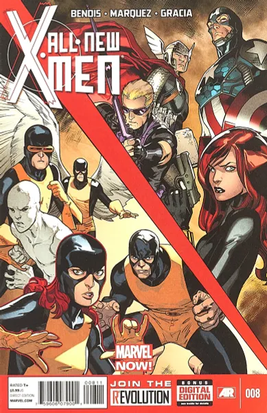 Обложка книги All-New X-Men #8, Brian Michael Bendis, David Marquez, Marte Gracia