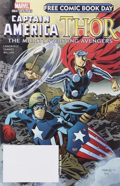 Обложка книги Captain America / Thor: Mighty Fighting Avengers #1, Roger Langridge, Chris Samnee, Matthew Wilson