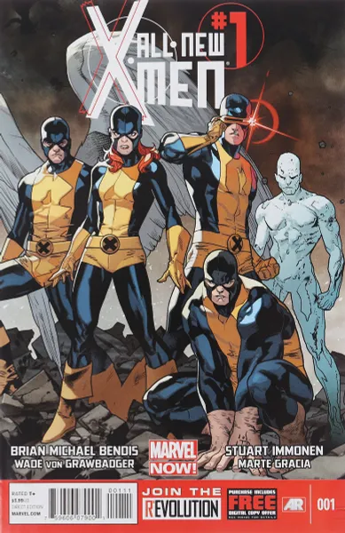 Обложка книги All-New X-Men #1, Brian Michael Bendis, Wade Von Grawbadger