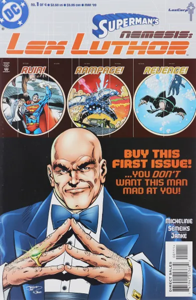 Обложка книги Superman's Nemesis: Lex Luthor #1, David Michelinie, Val Semeiks, Dennis Janke