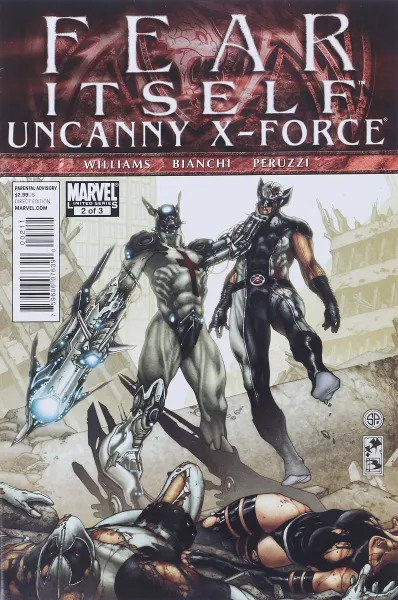 Обложка книги Fear Itself: Uncanny X-Force #2, Rob Williams, Simone Bianchi, Simone Peruzzi