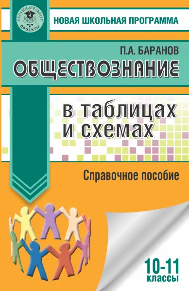 Обложка книги Обществознание в таблицах и схемах. 10-11 классы. Справочное пособие, П. А. Баранов