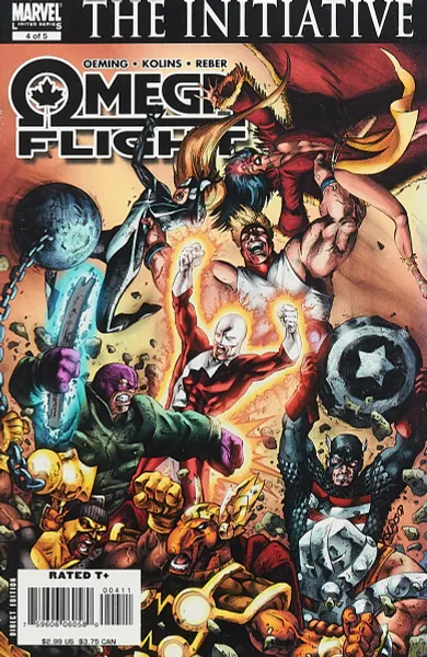 Обложка книги Omega Flight #4, Michael (Mike) Avon Oeming, Scott Kolins, Brian Reber