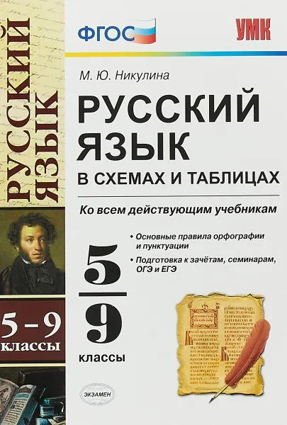 Обложка книги Русский язык в схемах и таблицах. 5-9 классы, М. Ю. Никулина