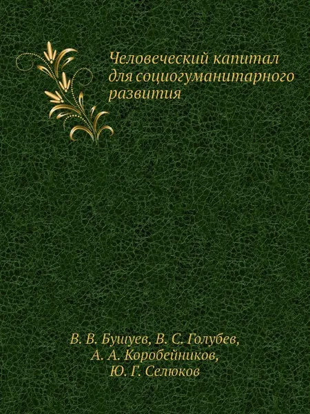 Обложка книги Человеческий капитал для социогуманитарного развития, В.В. Бушуев, В.С. Голубев, Ю.Г. Селюков, А.А. Коробейников