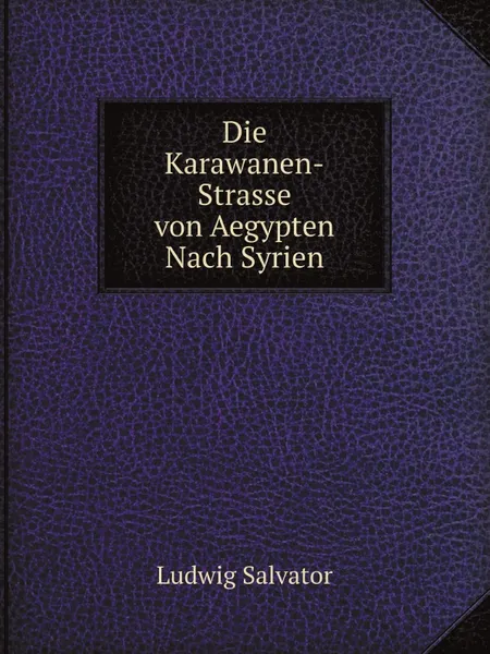 Обложка книги Die Karawanen-Strasse von Aegypten Nach Syrien, Ludwig Salvator