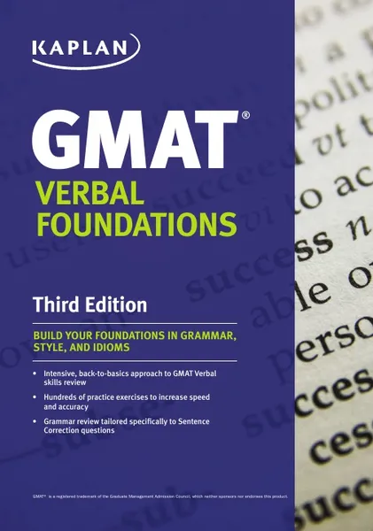 Обложка книги Kaplan GMAT Verbal Foundations, Kaplan