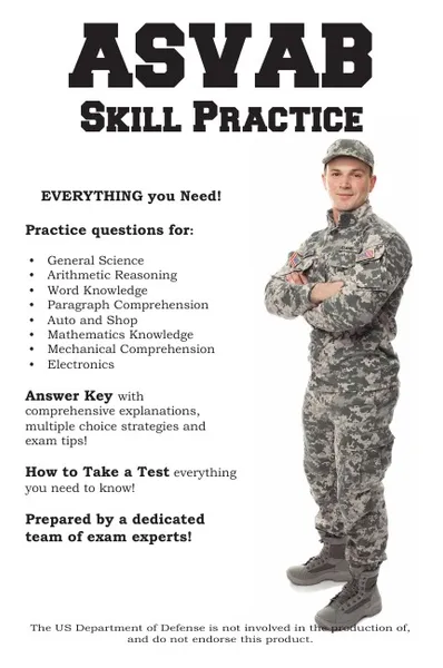 Обложка книги ASVAB Skill Practice. Armed Services Vocational Aptitude Battery Practice Questions, Complete Test Preparation Inc.