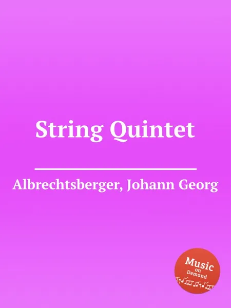 Обложка книги String Quintet, J.G. Albrechtsberger