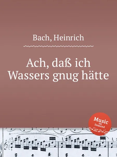 Обложка книги Ach, da? ich Wassers gnug hatte, H. Bach